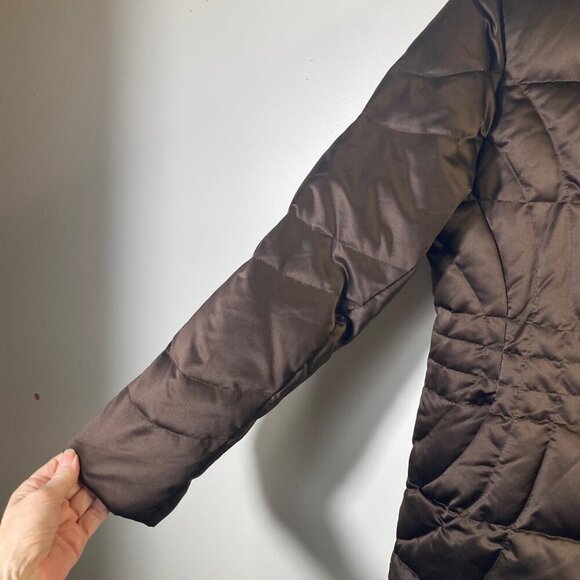 Womens St Johns Bay Down Puffer Parka Jacket Faux Fur Lined‎ Brown M - Picture 5 of 10